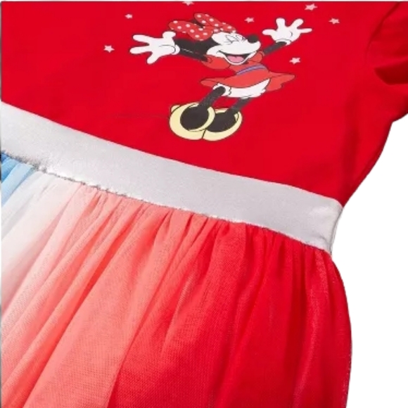 New! Girls' Disney Minnie Mouse Americana Tutu Dress - Picture 2 of 5